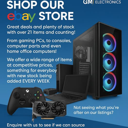 Shop our eBay Store for Gaming PCs, Consoles and Parts